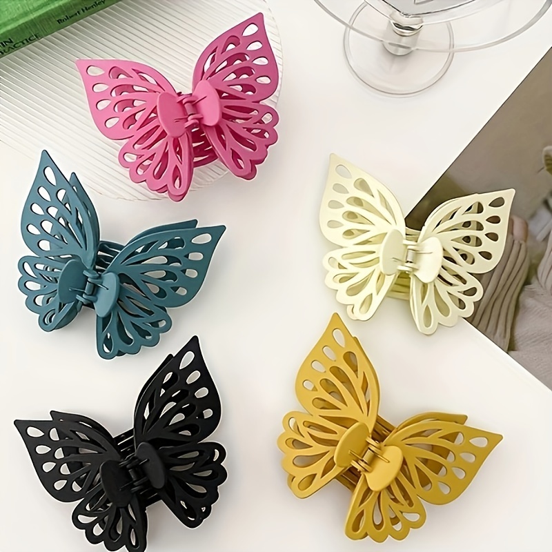 Temu Acrylic Large Double Butterfly Claw Clip, Hair Claw, Hair Grip 1pc Sweet Hair Jaw Clamps Women Girls Ponytail Holder Hair, Christmas Gifts