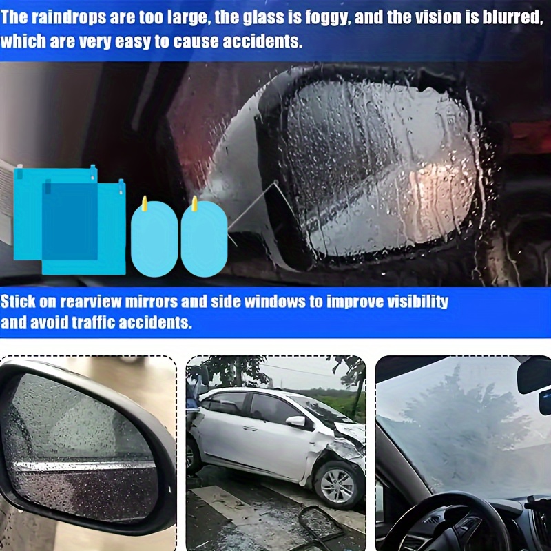 Car Rearview Mirror Rain Fog Waterproof Pet Transparent Film - Temu