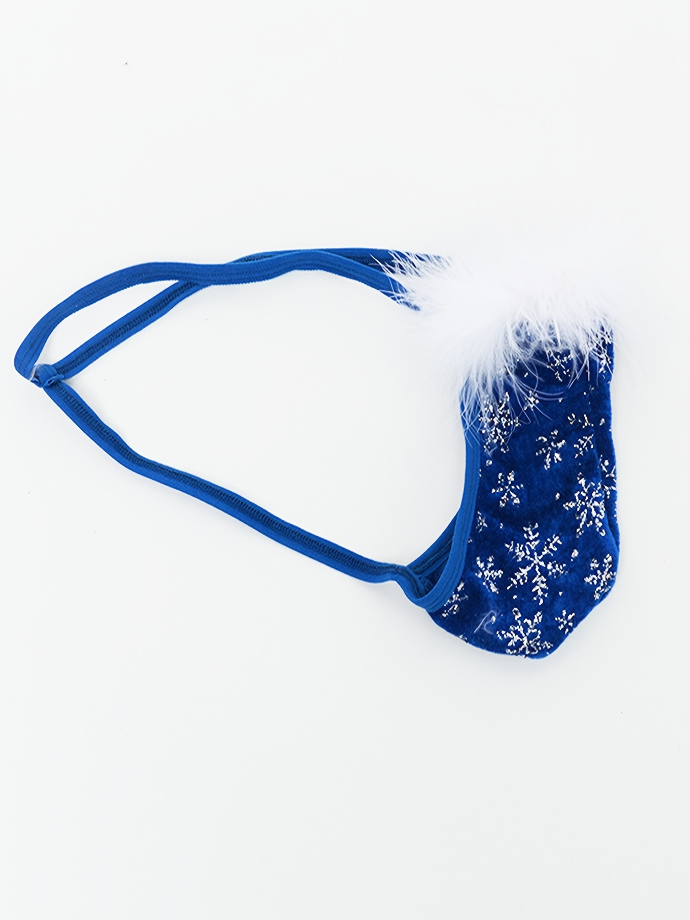 Christmas Snowflake Print Men's Plush T back G string Sexy - Temu