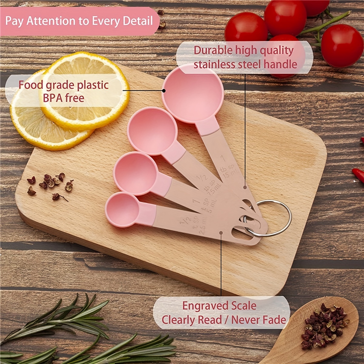 Measuring Cups And Measuring Spoons Set, Multifunctional Plastic Measuring  Spoon With Metal Handle, Measuring Cup, Graduated Measuring Spoon Set,  Baking Tool For Cooking And Baking, Apartment Essentials, Baking Tools,  Kitchen Stuff 