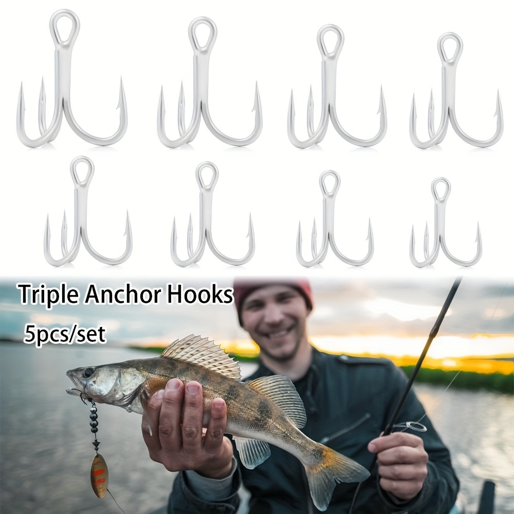 Big Game 4X #6-#5/0 Super Sharp Triple Anchor Hooks Anti-Rust