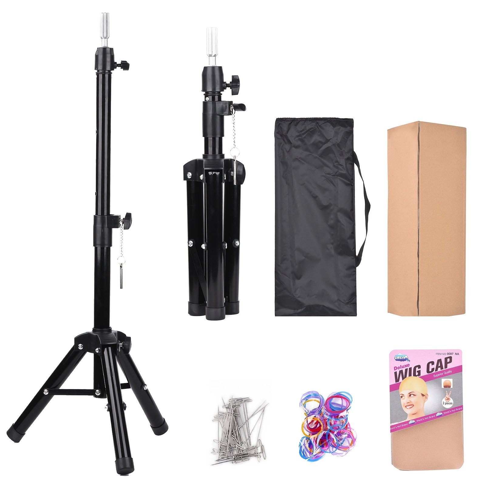 55.88/58.42 Cm Wig Head,Wig Stand Tripod With Head,Canvas Wig Head Stand  With Mannequin Head For Wigs,Manikin Head Block Set For Wigs Making Display  With Wig Caps,T Pins Set,Bristle Brush
