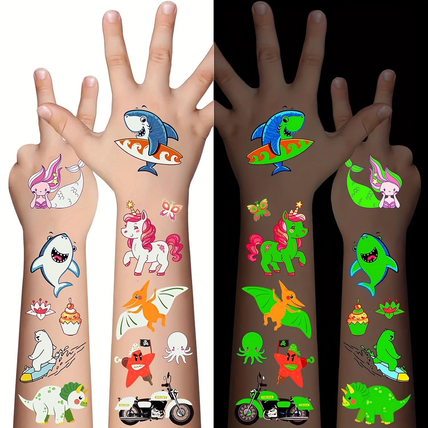 70pcs - 5 Sheets Animal Temporary Face Tattoo Sticker Set for Kids Water  Transfer Festival Body Paint Makeup Decoration Stickers Cartoon Watches  Tattoos for Children
