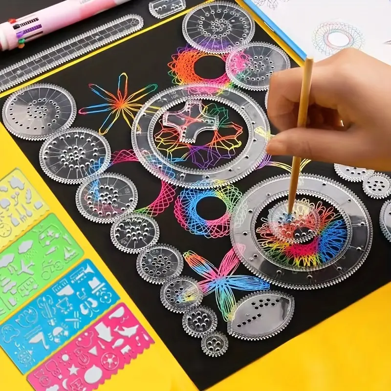 Diy Variety Magic Ruler Colorful Scratch Painting Set Fun - Temu