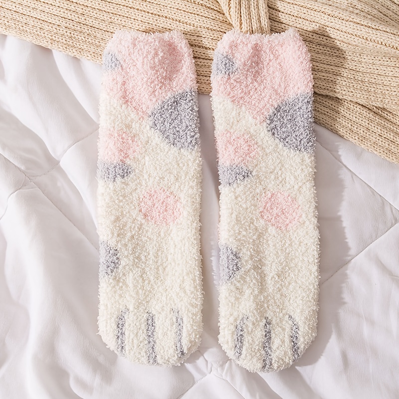 Chaussettes Pompons Imprim Griffe Chat Mignon Temu France