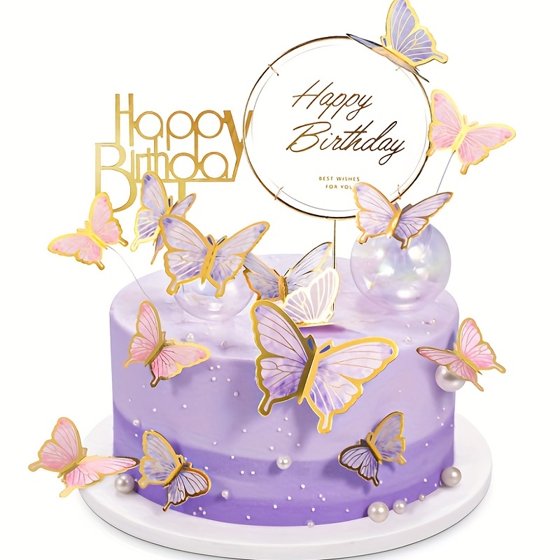 10pcs Décorations de gâteaux en forme de papillon doré - Temu