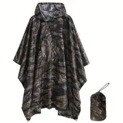 camouflage print waterproof rain poncho portable reusable hooded rain jacket for adults details 0