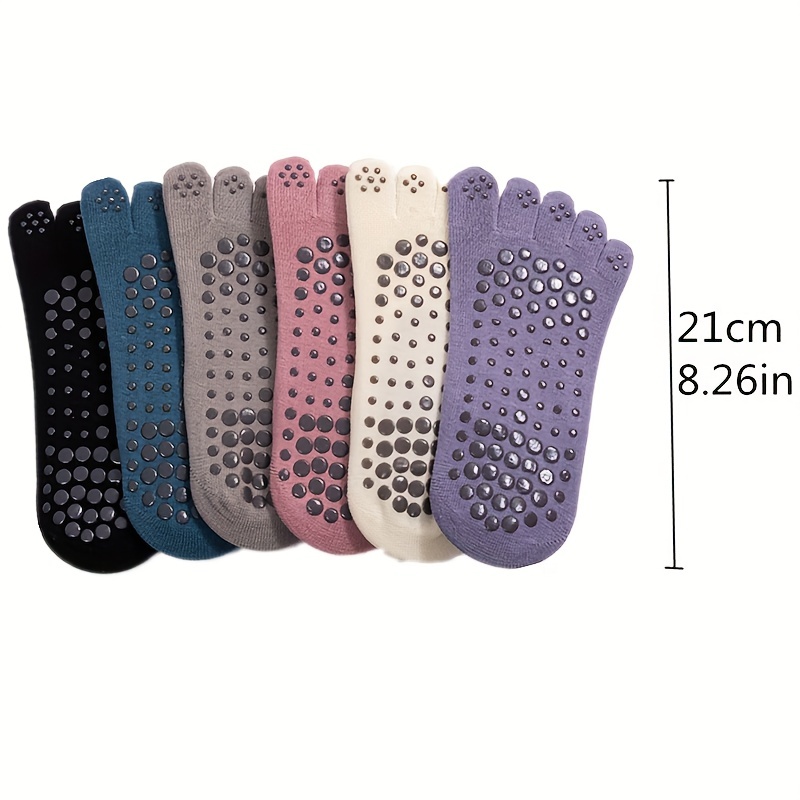 Non Slip Grippers Socks Five Toe Split Backless Boat Socks For Yoga Barre Ballet