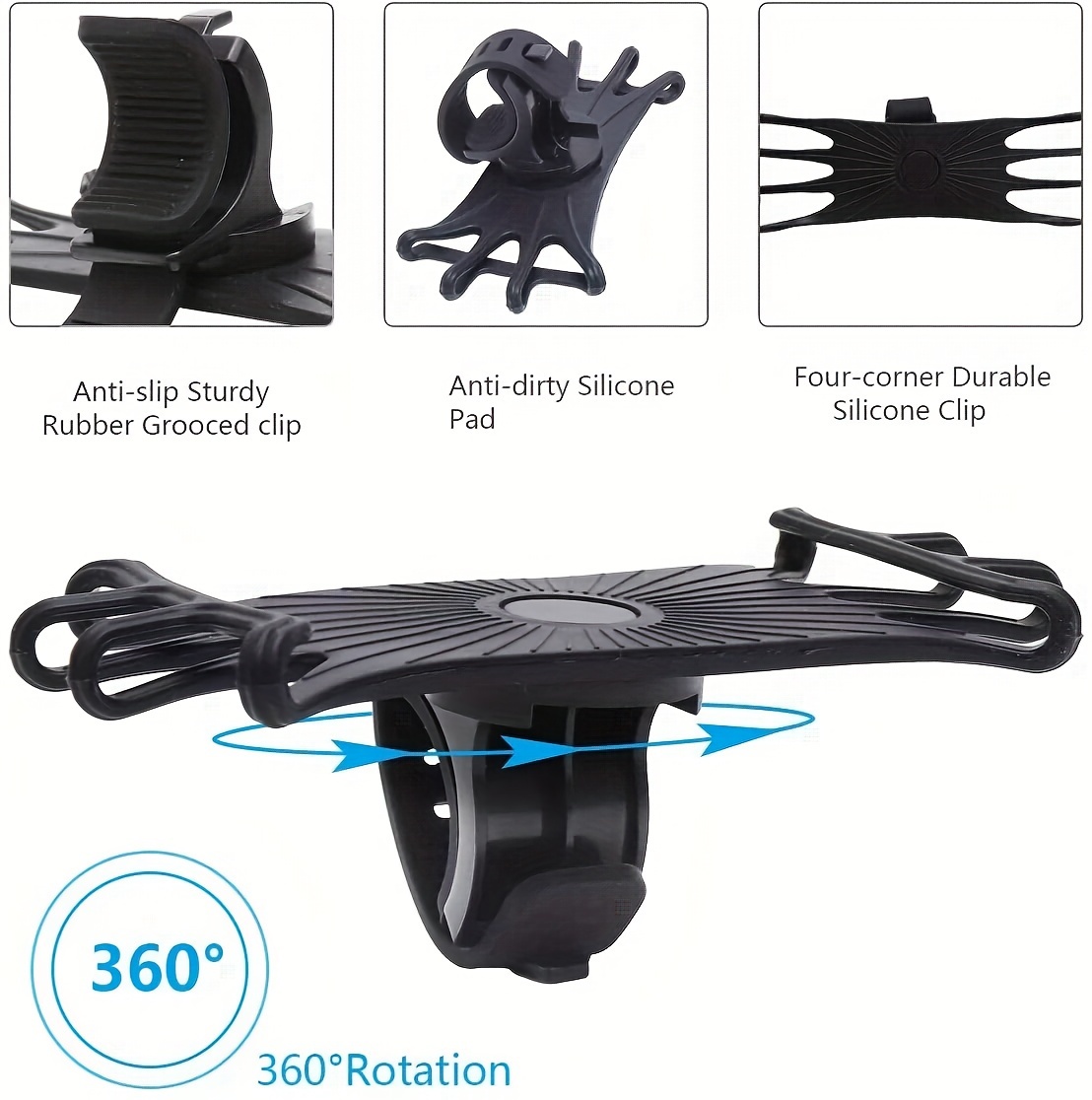 stroller cell phone holder 360 rotation silicone handlebar case cycling bike bicycle phone mount holder stroller accessory   bicycles strollers motorcycles and more details 4