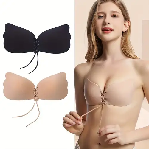 Women Invisible Silicone Lift Breast Nipple Cover Lace Up Sticky