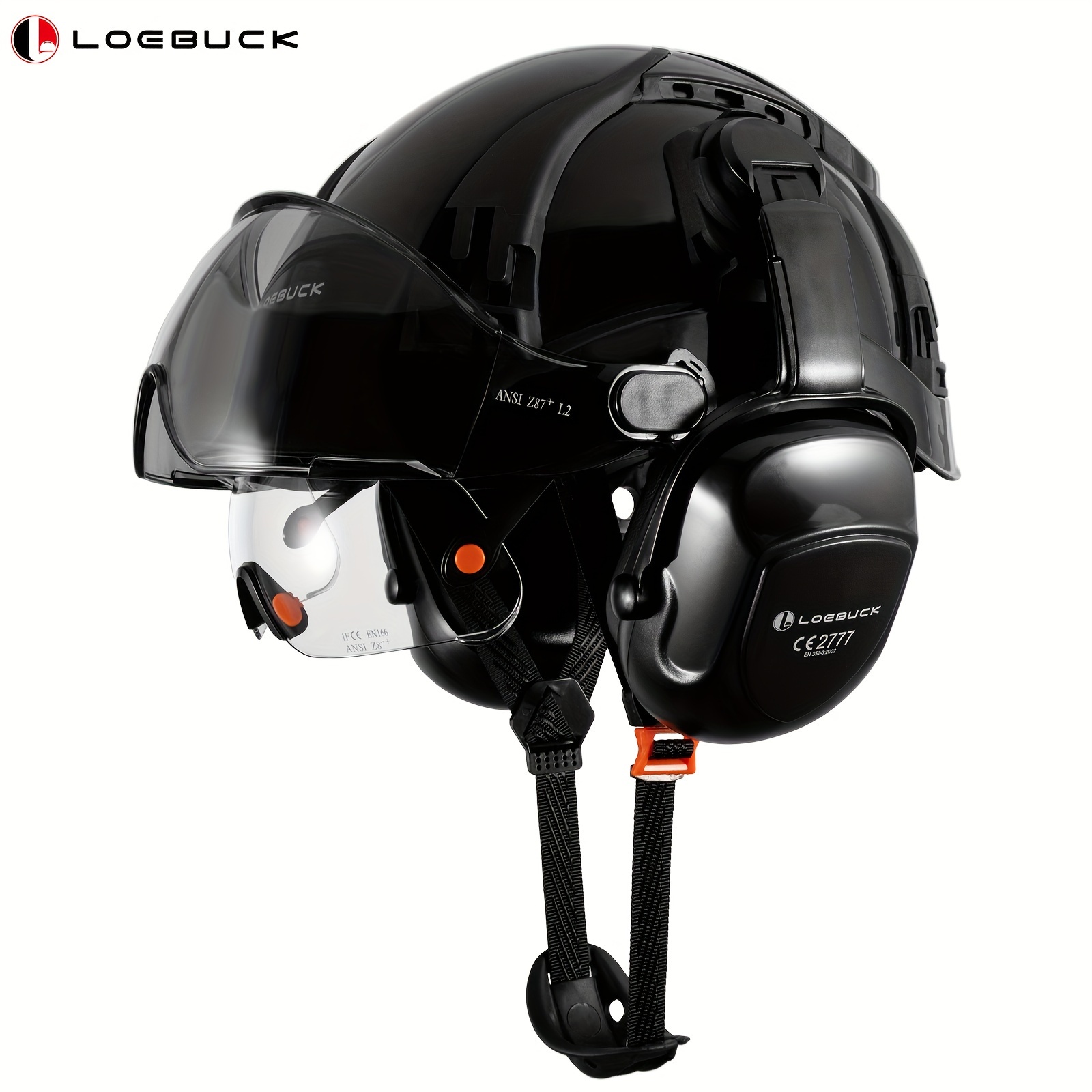 Loebuck Casco Seguridad Visera Protección Oídos Ajustable - Temu