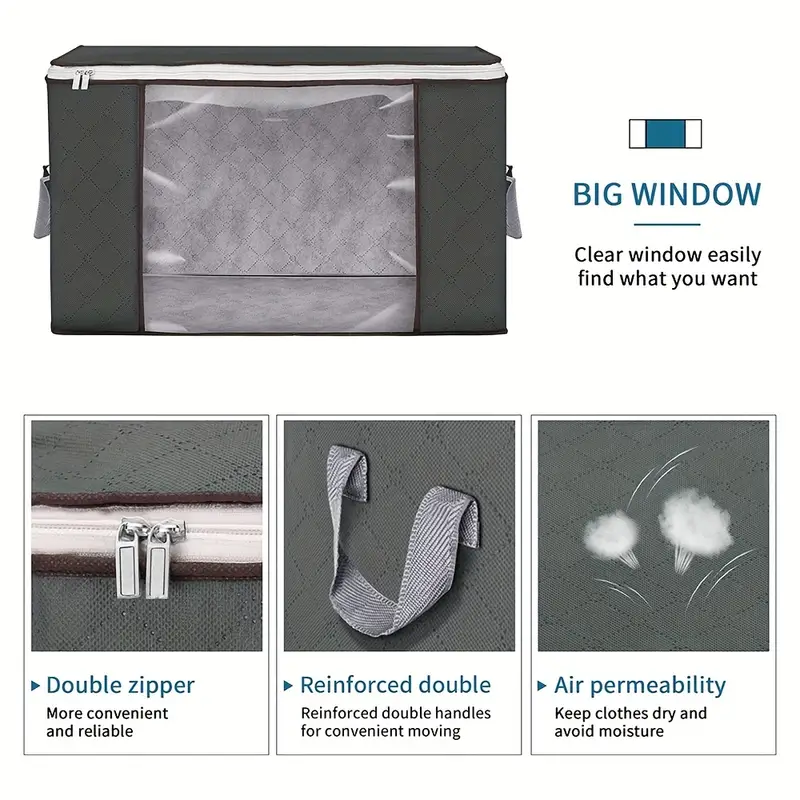 Blanket Storage Bags With Zipper Foldable Comforter - Temu