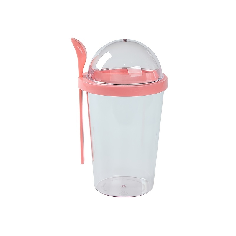 Habysedu Keep Fit Salad Meal Shaker Cup,Travel Cup with Snack Bowl,  Portable Fruit and Vegetable Salad Cups Container with Fork & Salad  Dressing