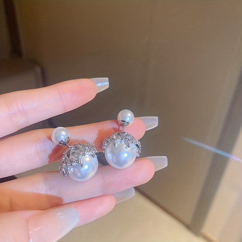 Reversible sales pearl earrings