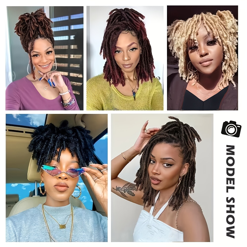 6 Packs Per Set Faux Locs Crochet Hair Extensions 8 Inches Soft Locs  Pre-Looped Short Faux Locs Crochet Hair Extensions Synthetic Crochet Braid  Extens