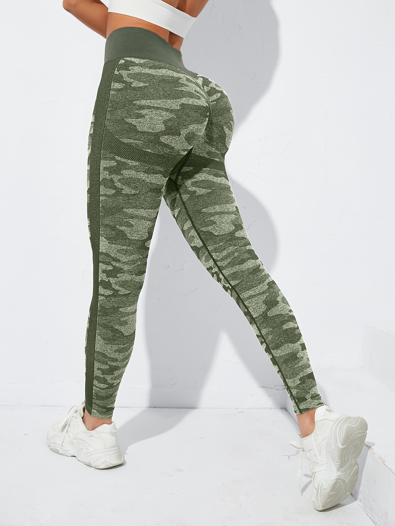 Cami Print Yoga Fitness Leggings High Waist Stretchy Butt - Temu