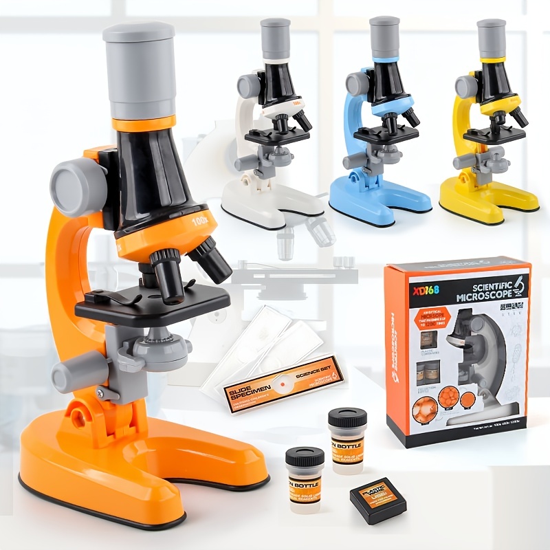 Microscope pour enfants Science Toy Biology Science Microscope Set  Grossissement 100x, 400x et 1200x Pour les étudiants débutants Jouet  éducatif STEM 