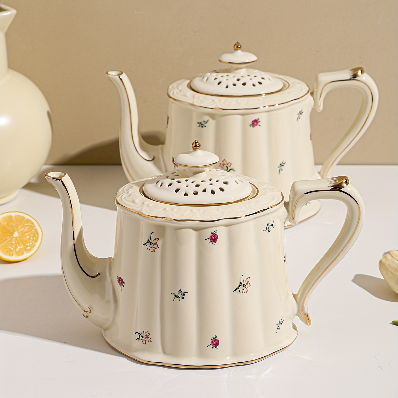 Teapot European Style Ceramic Flower Teapot Coffee Pot Water - Temu