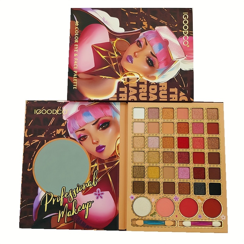 40 Colors Makeup Palette Pearly Matte High Gloss Powder Blusher 3 In 1