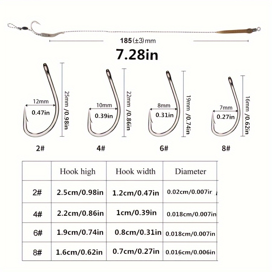 Ftk Carp Fishing Hooks Hair Equipment Line 2/4/6/8 # Feeder - Temu