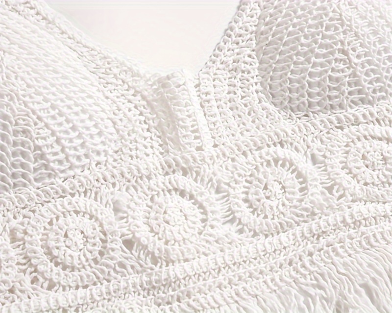 Bohemian ethno-style embroidered chest cup embroidery, halterneck small vest, suspender short backless openwork swimsuit top, bikini Women's swimsuit