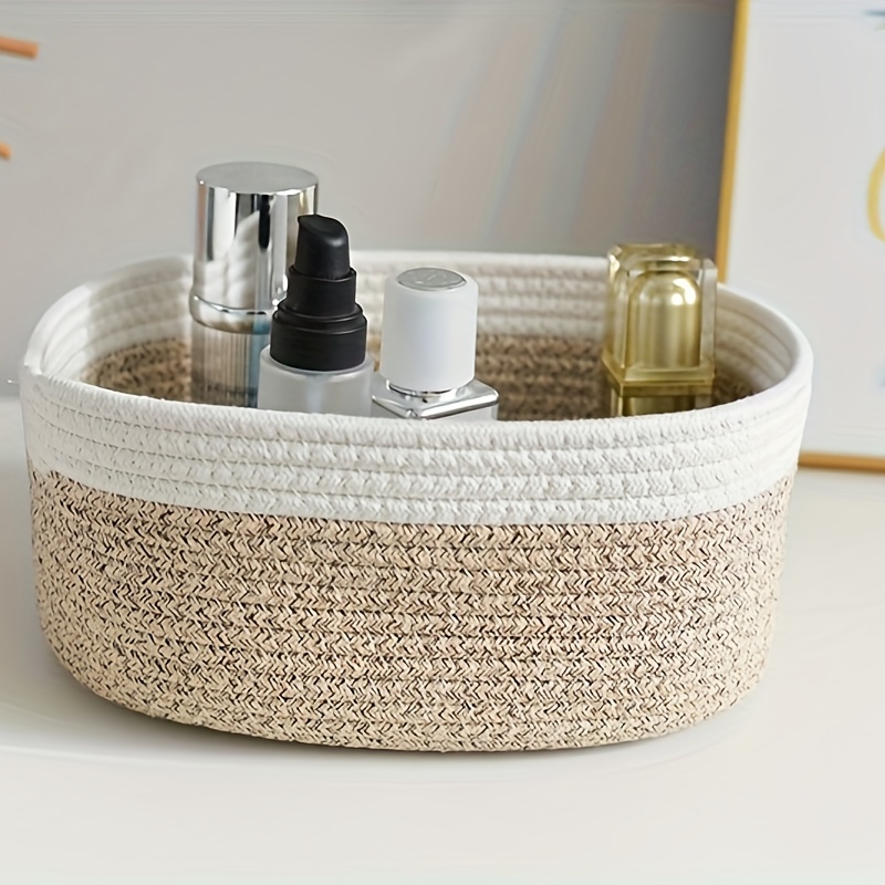 Woven Storage Basket Decorative Rope Basket Wooden Bead Decoration for –  Flight Club