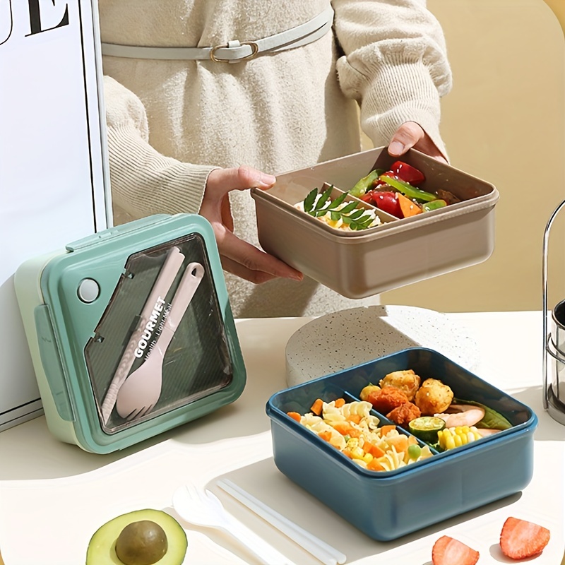 The Perfect Bento Box: 2-layer Lunch Containers With Spoon & Fork,  Leak-proof, Microwavable & Dishwasher Safe! - Temu