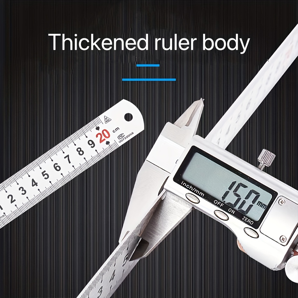 Thickened Double Sided Metric Imperial Steel Ruler Drawing - Temu