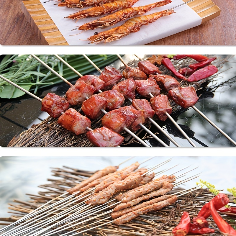 Brochettes de viande de Barbecue réutilisables en acier inoxydable