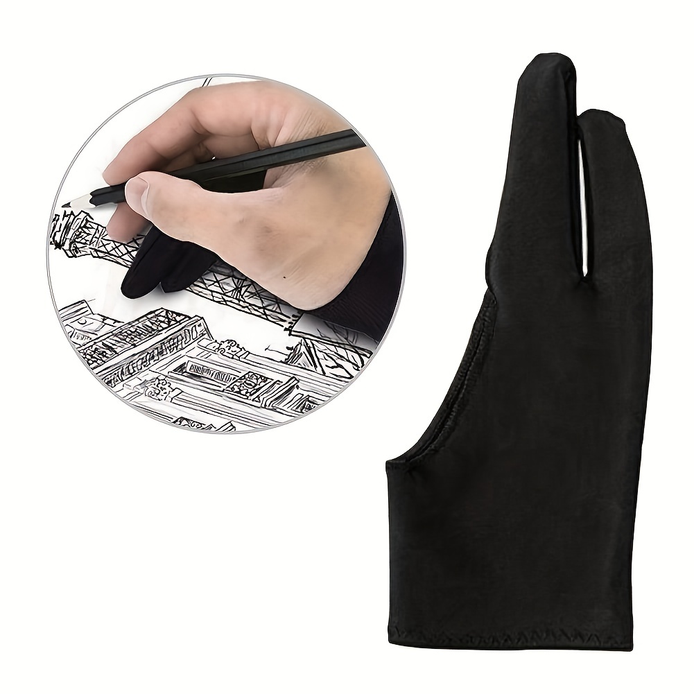 1pc Artist Drawing Glove 3-Layer Palm Rejection Right Left Hand Digital Art  Graphic Tablet Ipad Gloves Two Finger Smooth Elastically Breathable for  Stylus Pen Pencil Sketching Painting