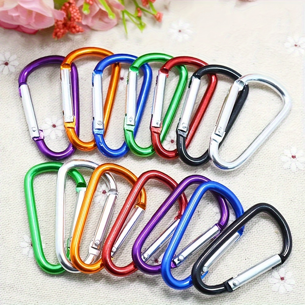 Unique Bargains Outdoor Hiking Traveling Metal Carabiner Snap Hook Key Chain Blue 2pcs, Size: Others