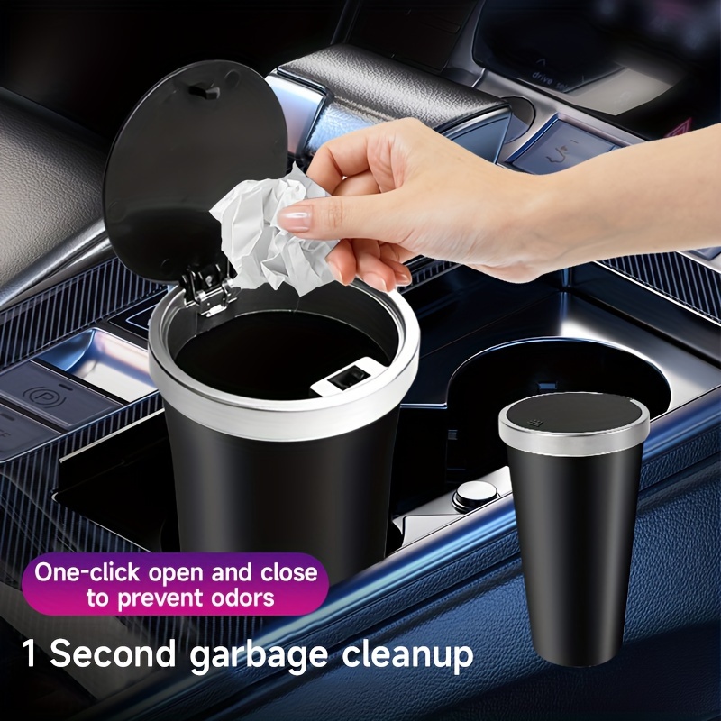 Black Car Trash Can, Waterproof Storage Box For Car Cup Holder, Mini  Multifunctional Press Type Car Trash Can With Cover - Temu Canada