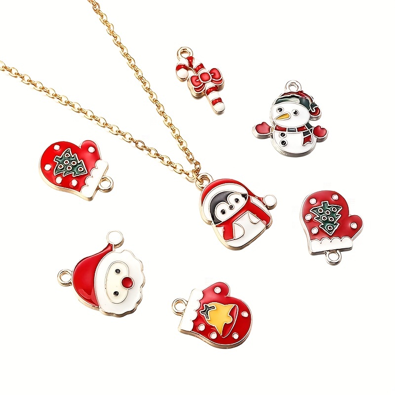 Christmas Enamel Charms Diy Earring Making Kit Jingle Bell - Temu