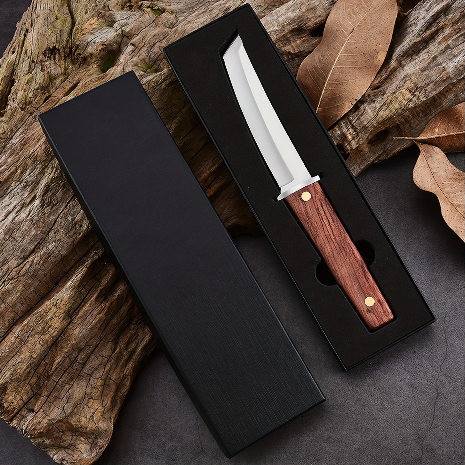1pc Fixed Blade Tactical Knife Wooden Handle Portable Small Sharp Knife  Outdoor Camping Hiking Hunting - Sports & Outdoors - Temu