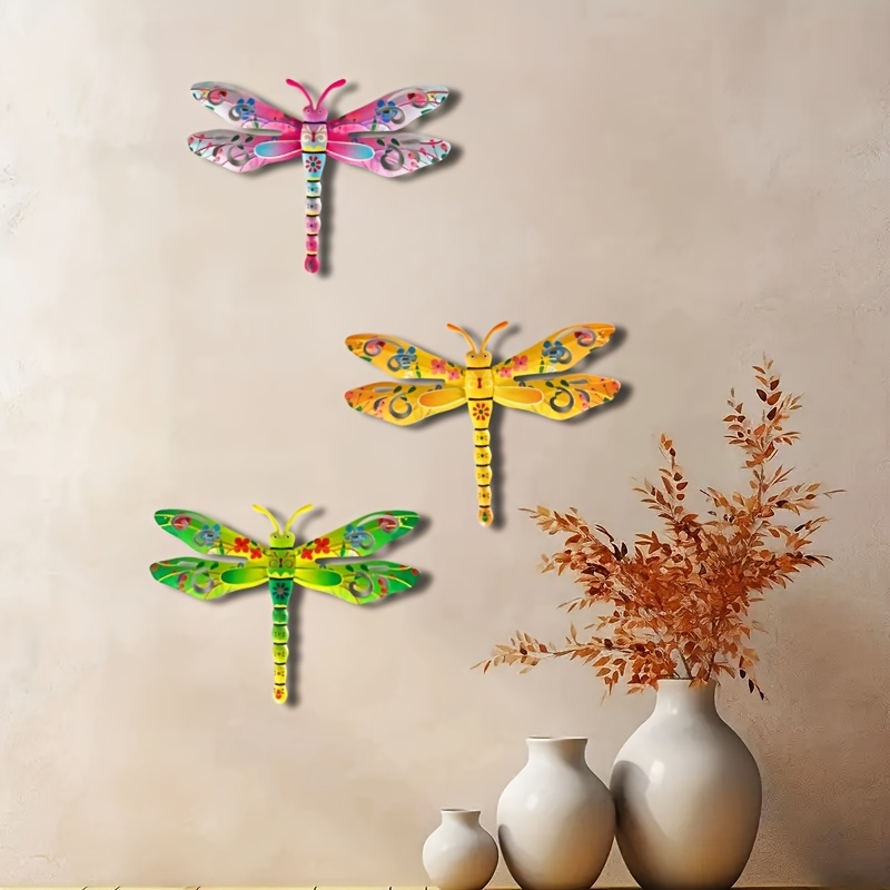 Metal Dragonfly Solar Lighted Wall Art Decor Outdoor - Temu Canada