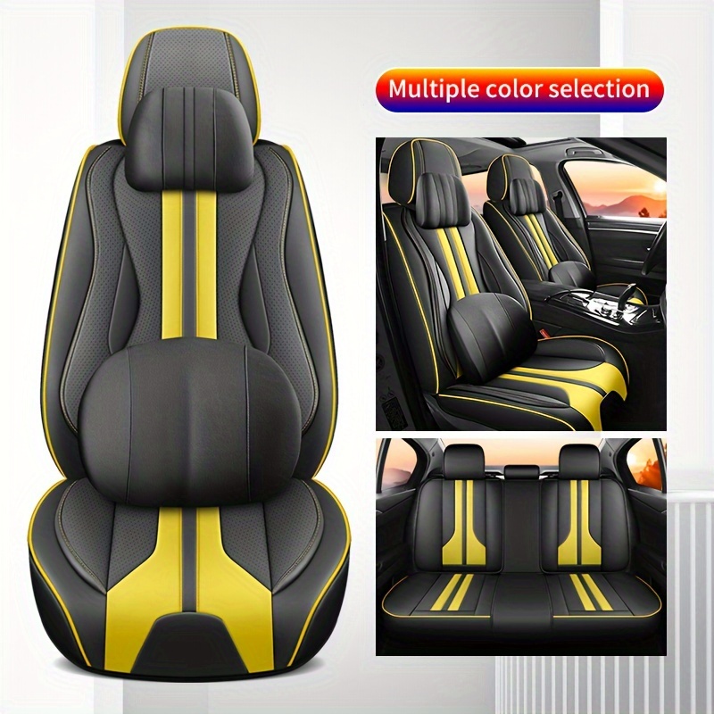 

Christmas Surprise Car Full Covered Car Cushion Faux Leather Memory Foam Car Seat Covers For Most Trucks Sedan Suv Pickup Boat Adjustable Protector