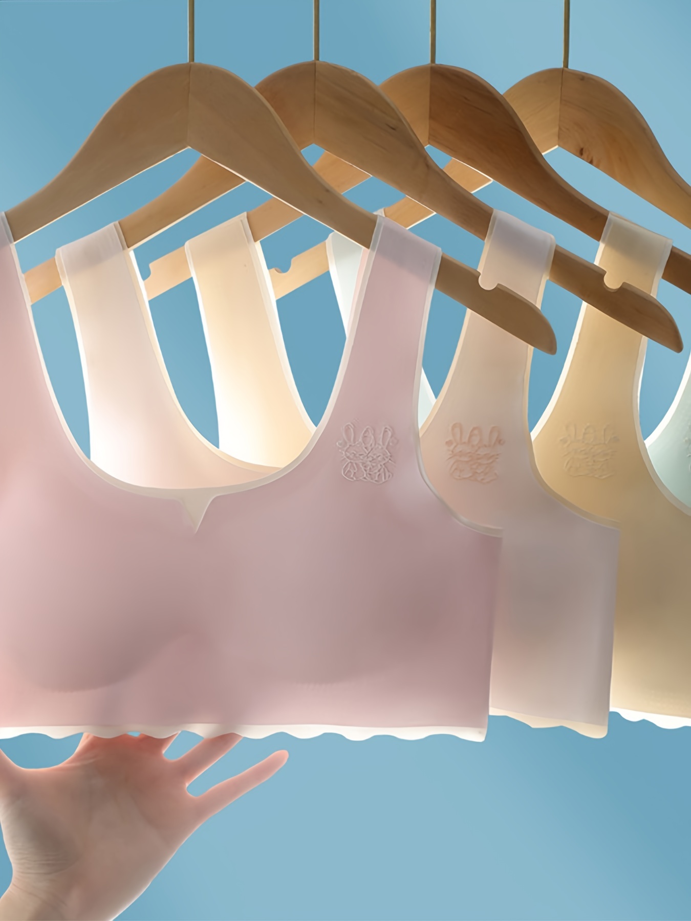 Girl's Breathable Bralette Solid Color Bra Comfy Underwear - Temu