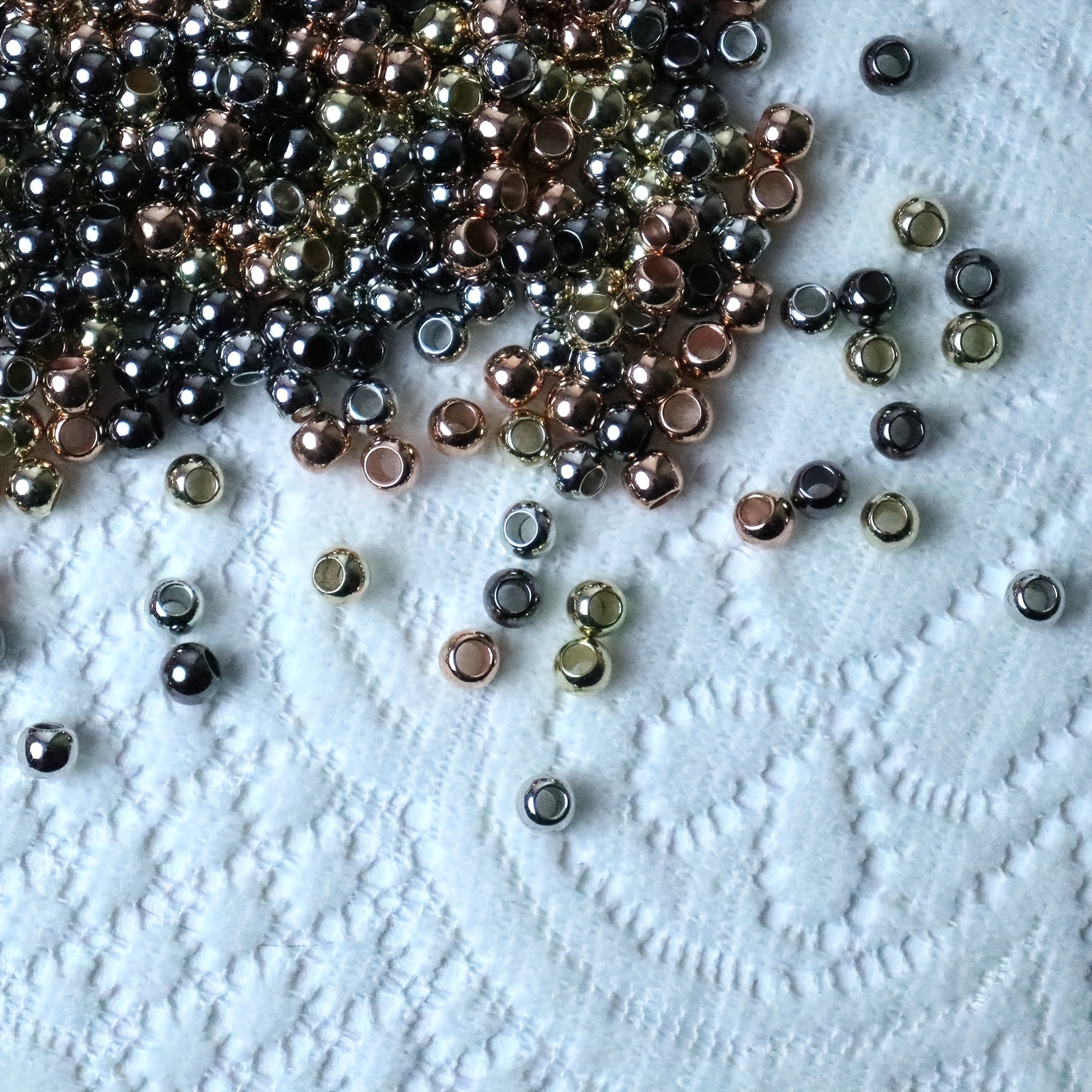 Large Hole Bead Spacer Beads Loose Beads Mixed Diy - Temu