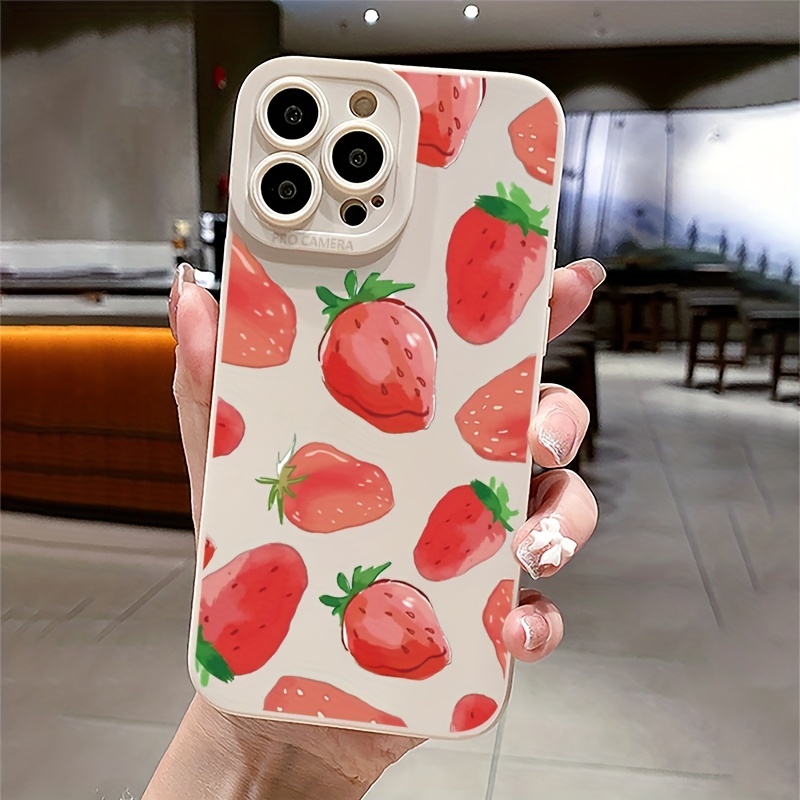 Korean INS Pink Strawberry Fashionable Case for iPhone 14 13 Pro Max Back  Phone Cover for 12 11 Pro Max Capa - AliExpress