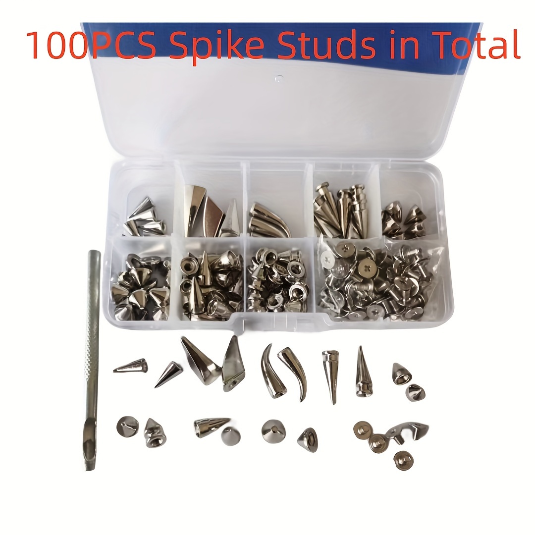 TEHAUX 100pcs Five-Pointed Star Rivet Screw Back Spike Studs Clothing Studs  Spikes for Clothing Flat Head Rivets Double- Sided Rivets Garment Rivets
