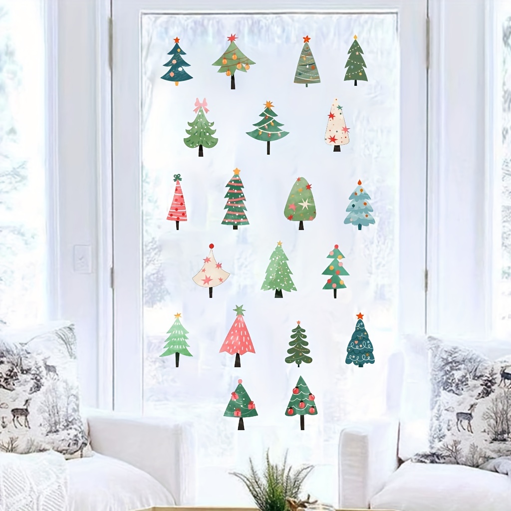 2pcs Christmas Tree Wall Stickers, Multicolor Christmas Snowflake Wall  Stickers, Colorful Winter Christmas Tree Stickers For Glass, Home  Decoration, C
