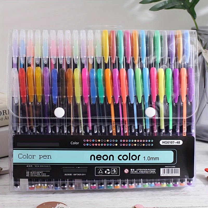 12/24/36/48 Colors Gel Pen Set Metal Pastel Glitter Colored - Temu