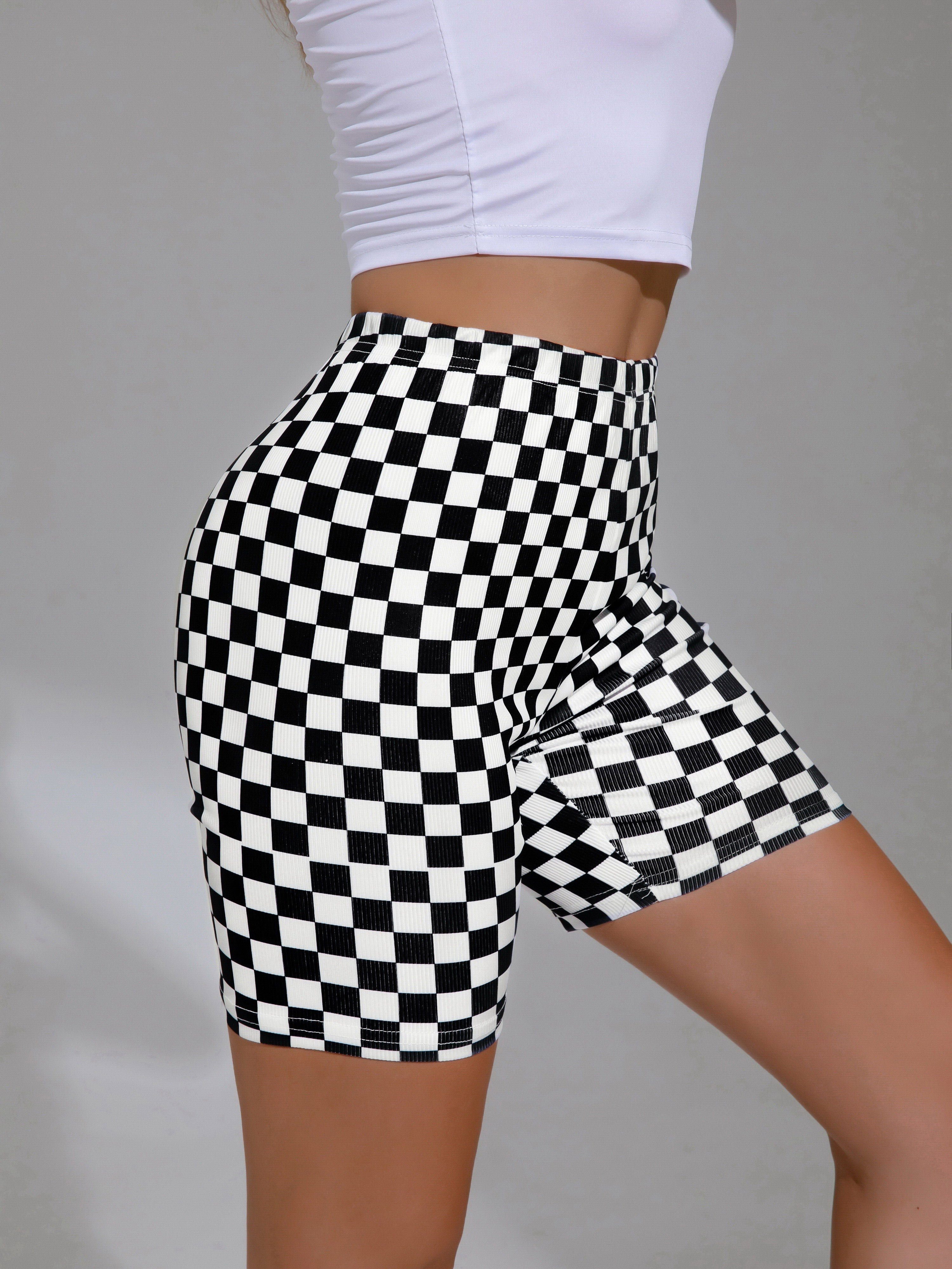 Checkered best sale shorts womens