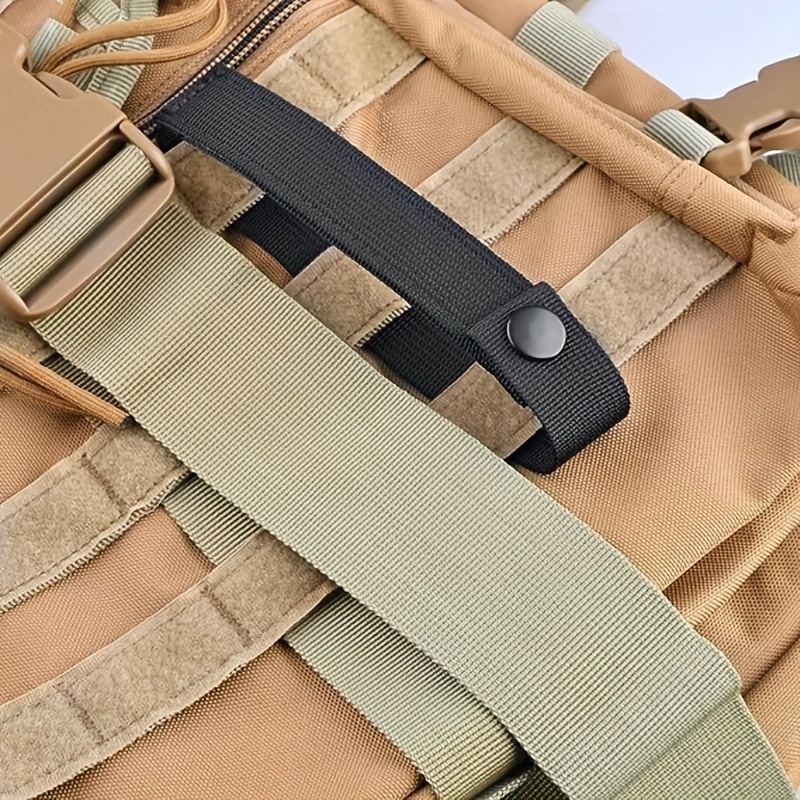 WYNEX Molle Strap 6 inch Tactical Molle Strap Molle Webbing Straps  Attachment Snap Strap Nylon Thumb Snap Straps 4 Packs Black 6