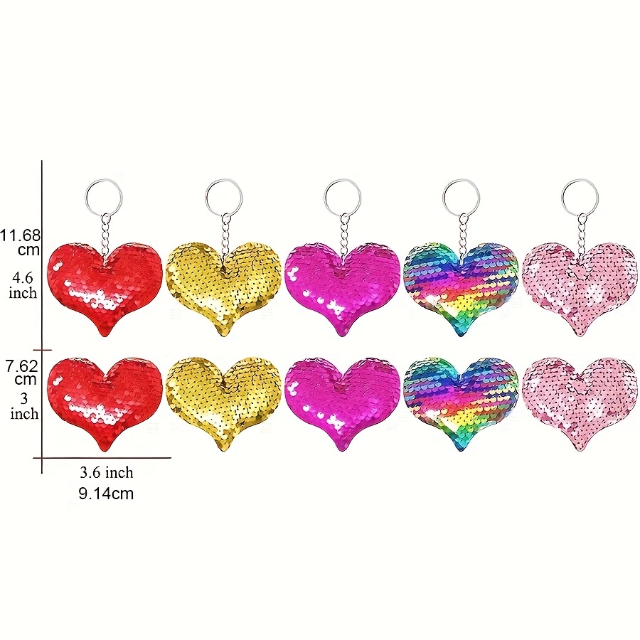 Sequin hot sale heart keychain