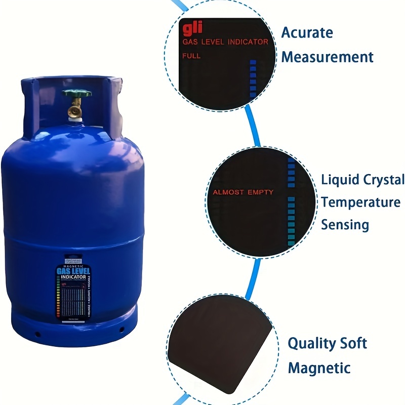 Magnetic Gas Cylinder Tool Gas Tank Level Indicator Propane Fuel Gauge  Caravan Bottle Temperature Measuring