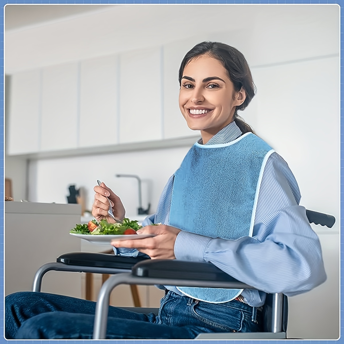 Adjustable Waterproof Bib for Elderly and Adults