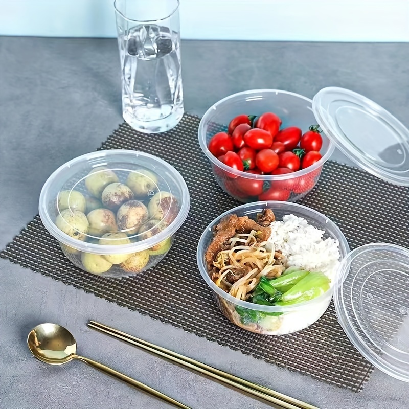 Disposable Transparent Lunch Boxes 2 Compartments Microwave - Temu