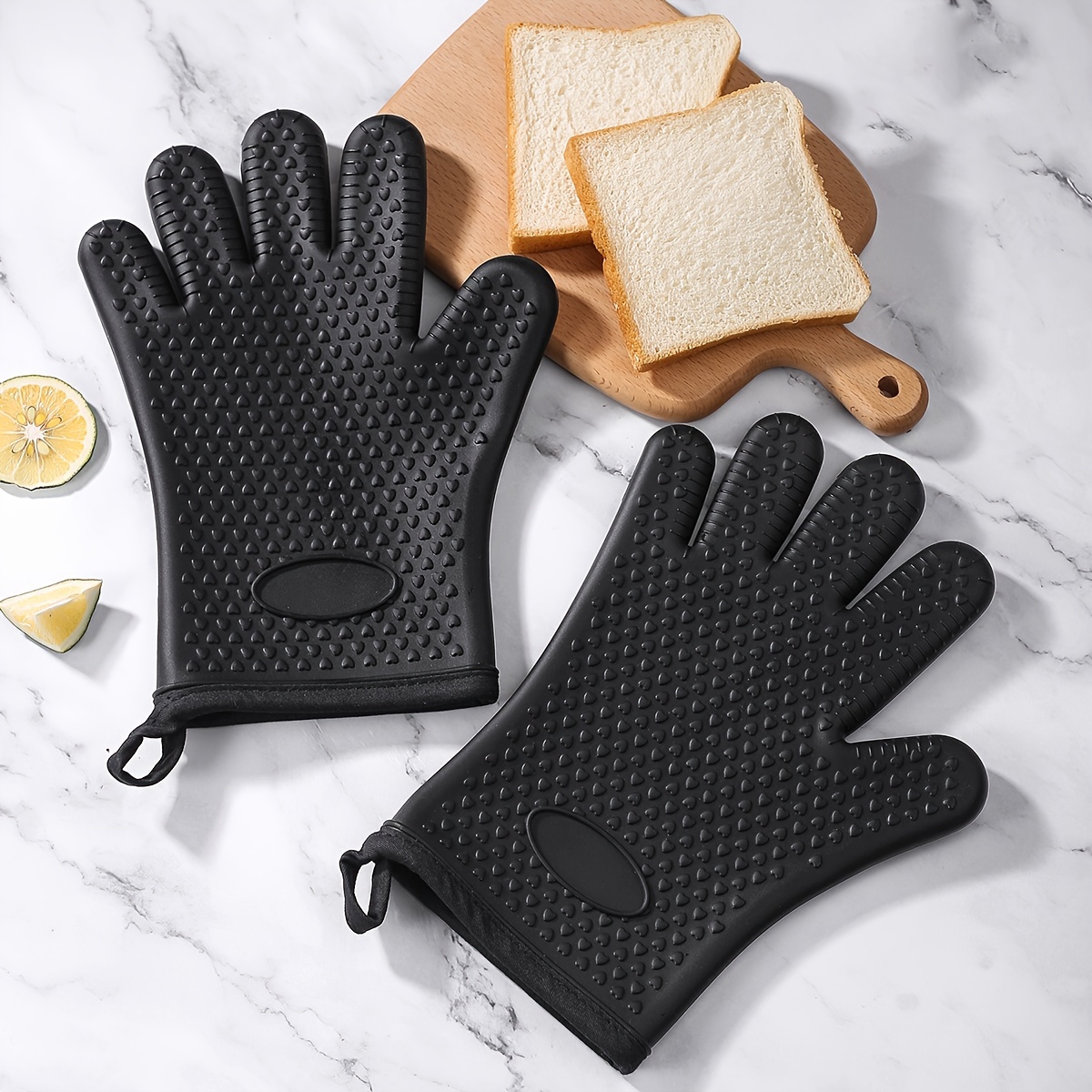 Oven Mitts, Kitchen Mitts, Kitchen Potholders Heat Resistant Mitts Silicone  Mitts Anti-Slip Gloves