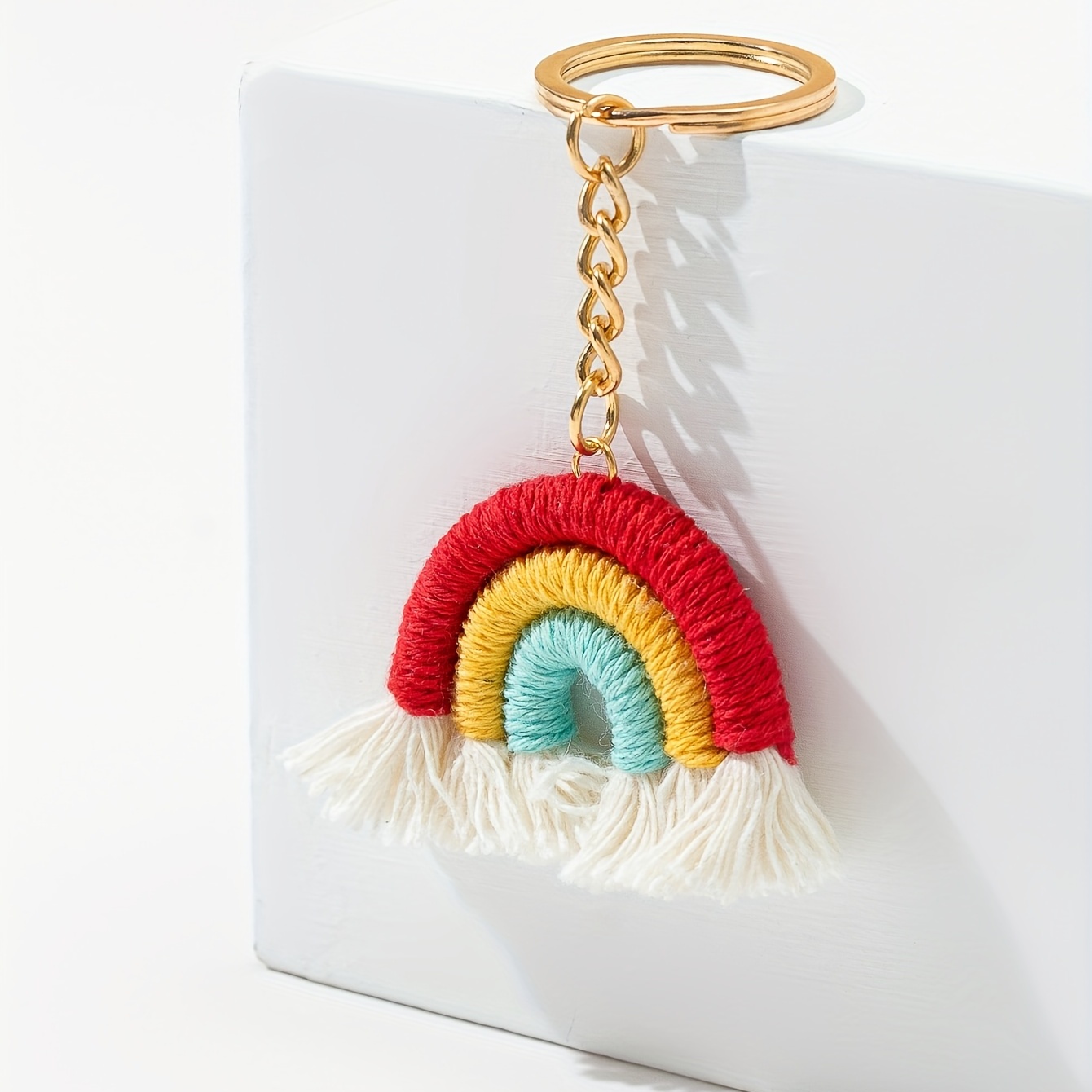 Arcobaleno Decor Borsa Charm Unico Arcobaleno Macrame Portachiavi fatto a  mano Accessorio perfetto per tua borsa o borsetta Accessori per borse a  maglia Borsa a tracolla Borsa a tracolla Borsa a mano